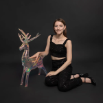 Шар (37''/94 см) Фигура 3D, Олень, Прозрачный, Хамелеон, 1 шт. в уп., 24906