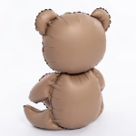 Шар (26''/66 см) Фигура 3D, Мишка с сердцем, Бежевый, Сатин, 1 шт. в уп., 24889