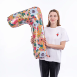 Шар (34''/86 см) Цифра, 7 Цветочный вальс, 1 шт. в уп., 131437