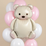 Шар (35''/89 см) Фигура, Мишка, Кремовый, Сатин, 1 шт., 27105