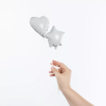 Шар с клапаном (5''/13 см) Микро-сердце, Белый, 1 шт., 27231