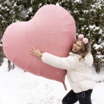 Шар (68''/173 см) Сердце, Светло-розовый, Сатин, 1 шт. в уп.,