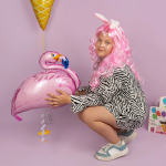 Шар 3D (40''/102 см) Ходячая Фигура, Фламинго, Розовый, 1 шт., R841
