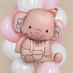 Шар (35''/89 см) Фигура, Слоник в колпачке, Розовый, 1 шт. в уп., 29299P