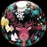 Шар (20''/51 см) Сфера, Deco Bubble, Новогодний микс, Прозрачный, Кристалл, 1 шт. в уп., 5102034