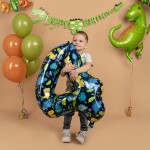 Шар (34''/86 см) Цифра, 4 Динозавры, 1 шт. в уп., 24814