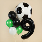 Шар (40''/102 см) Цифра, 9, Черный, Металлик, 1 шт. в уп., 27359