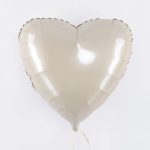 Шар (18''/46 см) Сердце, Кремовый, Сатин, 1 шт., 201500SC