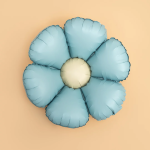 Шар (24''/61 см) Цветок, Ромашка (надув воздухом), Голубой, Сатин, 1 шт. в уп., 26282P