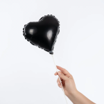 Шар с клапаном (10''/25 см) Мини-сердце, Черный, 1 шт., 27242