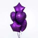 Шар (18''/46 см) Сердце, Фиолетовый, Сатин, 1 шт., 27591