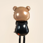 Шар 3D (64''/163 см) Ходячая Фигура, Мишка с букетом роз, 1 шт. в уп., 25561-P