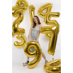 Шар (40''/102 см) Цифра, 4, Золото, Металлик, 1 шт. в уп., 26484