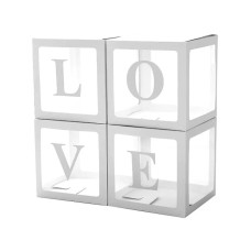 Набор коробок для шаров, Love, Белый, 30*30*30 см, 4 шт. в упак. , 617656
