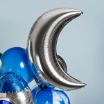 Шар (28''/71 см) Фигура, Полумесяц, Серебро, 1 шт. в уп., 15318P