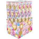 Пневмохлопушка (12/30 см), Праздничные шарики, Звезды и сердца фольга, Золото/Розовый, 1 шт., 923015