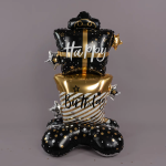 Шар 3D (59''/150 см) Фигура на подставке, Стильные подарки, Черный/Золото, 1 шт. в уп., 24862