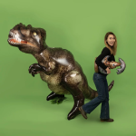 Шар 3D (22''/56 см) Фигура на подставке, Динозаврик в яйце, Коричневый, 1 шт. в уп., 19797