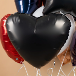 Шар (19''/48 см) Сердце, Графит, 1 шт., 226221