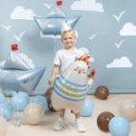 Шар (31''/79 см) Фигура, Мишка с сердечком, Сатин, 1 шт. в уп., 26186