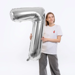 Шар (50''/127 см) Цифра, 7 XXL, Серебро, 1 шт. в уп., 131147