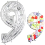 Шар (65''/165 см) Цифра, 9 Каркасная, 1 шт. в уп., 131379