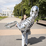 Шар (103''/262 см) Фигура 3D, Скелет XXL (надув воздухом), Белый, 1 шт. в уп., 23721