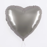 Шар (18''/46 см) Сердце, Лунное Серебро, Матовый, 1 шт., 201500MMS