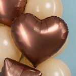 Шар (18''/46 см) Сердце, Шоколад, Сатин, 1 шт., 23430