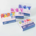 Свечи Буквы Happy Birthday (яркие флажки), Ассорти, 2,5 см, 1 шт. с держат., 127451