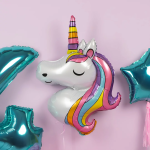 Шар (44''/112 см) Фигура, Голова, Радужный Единорог, 1 шт., 19184