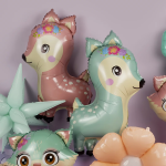 Шар (38''/97 см) Фигура, Олененок, Розовый, 1 шт., 23611