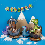 Шар (14''/36 см) Мини-фигура, Дракон, Голубой, 1 шт., 902838A