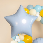Шар (36''/91 см) Звезда, Небесный, 1 шт. в уп., 942695