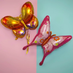 Шар (38''/97 см) Фигура, Тропическая бабочка, Розовый, 1 шт., 19896