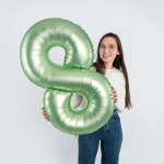 Шар (40''/102 см) Цифра, 8, Авокадо, Сатин, 1 шт. в уп., 24318