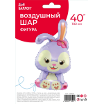 Шар (40''/102 см) Фигура, Зайка, Сиреневый, 1 шт. в уп., 23195P