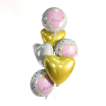 Шар (19''/48 см) Сердце, Светлое золото, 1 шт., 758137