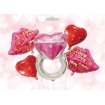 Набор шаров (32''/81 см) Признание в любви, Красный, 5 шт. в уп., R20708