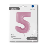 Шар (40''/102 см) Цифра, 5, Розовый, 1 шт. в уп., 075PP-P