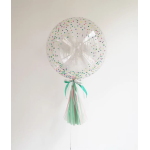 Шар (20''/51 см) Сфера, Deco Bubble, Разноцветное конфетти, Прозрачный, Кристалл, 1 шт. в уп., 5102032