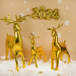 Шар (64''/163 см) Фигура 3D, Олень, Золото, 1 шт. в уп., 23798