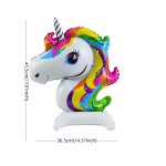 Шар 3D (18''/46 см) Фигура на подставке, Голова, Радужный Единорог, 1 шт. в уп., 23727P