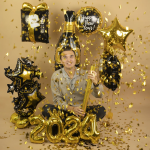 Шар 3D (42''/107 см) Фигура на подставке, Звезды Люкс, 1 шт. в уп., 23573