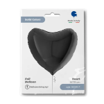 Шар (36''/91 см) Сердце, Черный, 1 шт. в уп., 36004K-P