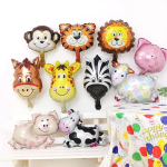 Шар с клапаном (14''/36 см) Мини-фигура, Голова, Зебра, 1 шт., 19131