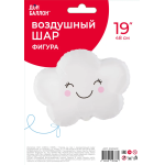 Шар (19''/48 см) Фигура, Счастливое облако, Белый, 1 шт. в уп., 20050P