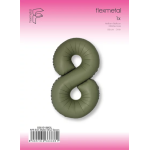 Шар (40''/102 см) Цифра, 8 Slim, Оливковый, Матовый, 1 шт. в уп., B901918MOL