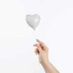 Шар с клапаном (5''/13 см) Микро-сердце, Белый, 1 шт., 27231