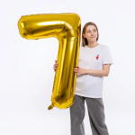 Шар (50''/127 см) Цифра, 7 XXL, Золото, 1 шт. в уп., 131167